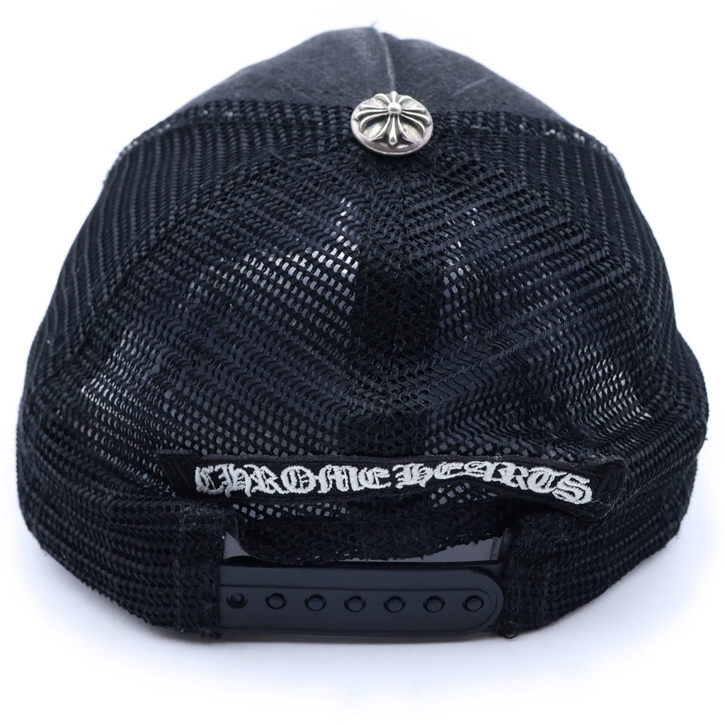 CHROME HEARTS(クロムハーツ) BS FLARE SCROLL LABEL BSフレア スクロールラベルプリント メッシュトラッカーキャップ 帽子 ブラック