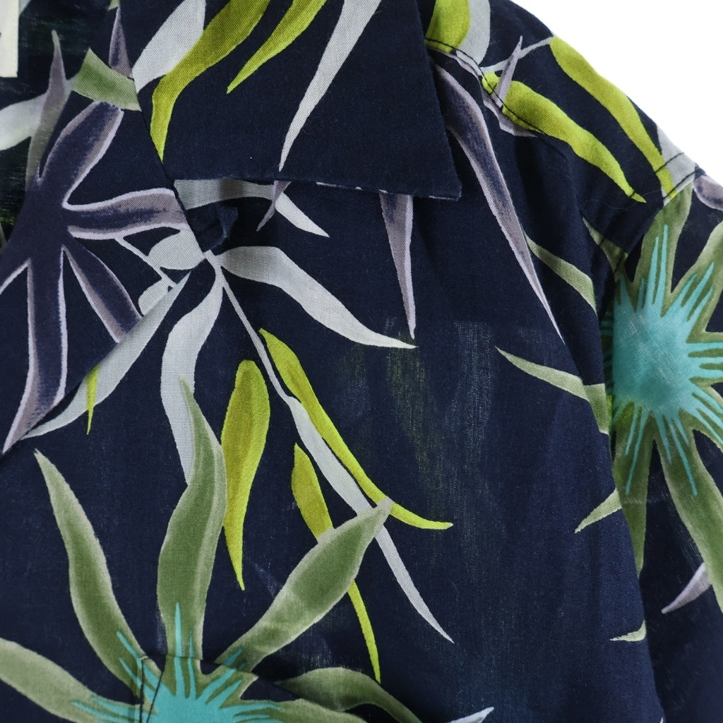 WACKO MARIA(ワコマリア) 17SS PRINTED FLOWER S/S HAWAIIAN SHIRT プリンテッド フラワー ハワイアン 花柄 半袖アロハシャツ ネイビー 17SS-WMS-HI02