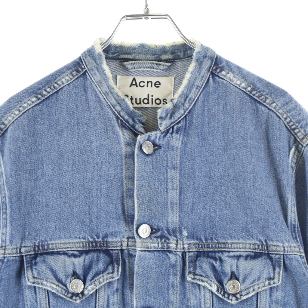 Acne Studios(アクネ ストゥディオズ) 16SS WHO IND FRAY フー フレイ ノーカラー デニムトラッカージャケット インディゴ