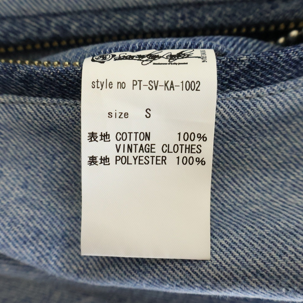SEVESKIG(セヴシグ) 19AW VINTAGE UPCYCLE MOTO PANTS ヴィンテージアップサイクル パッチワーク ジップフライ モトデニムパンツ インディゴ PT-SV-KA-1002