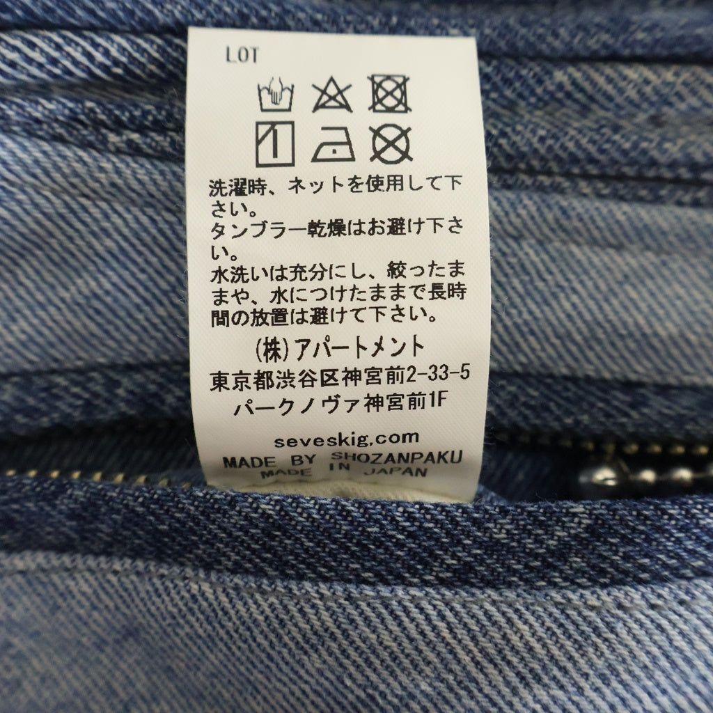 SEVESKIG(セヴシグ) 19AW VINTAGE UPCYCLE MOTO PANTS ヴィンテージアップサイクル パッチワーク ジップフライ モトデニムパンツ インディゴ PT-SV-KA-1002