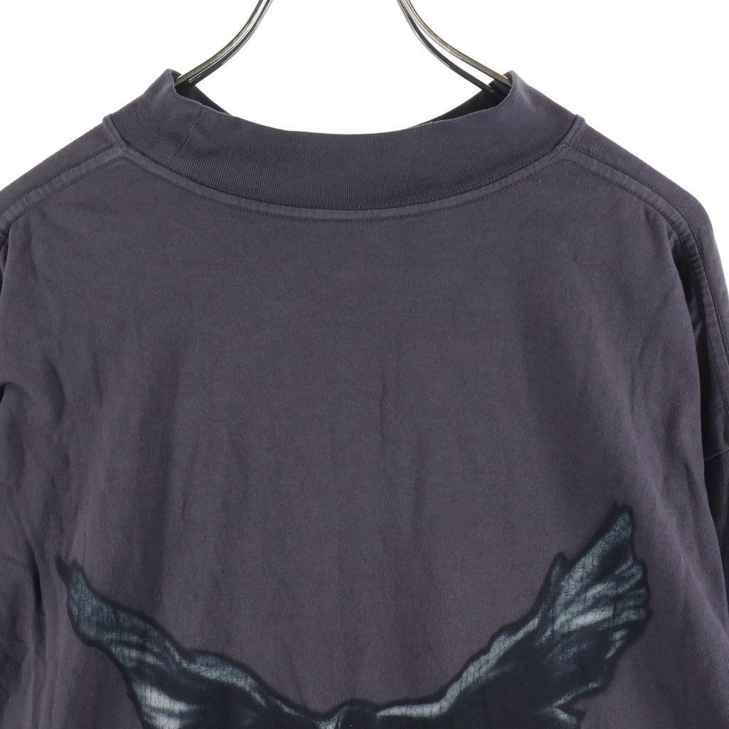 Yeezy Gap Engineered by Balenciaga(イージー ギャップ エンジニアードバイ バレンシアガ) Dove Long-Sleeve Tee ドーヴ ロゴプリント モックネック長袖Tシャツ カットソー チャコール 471305-01-1