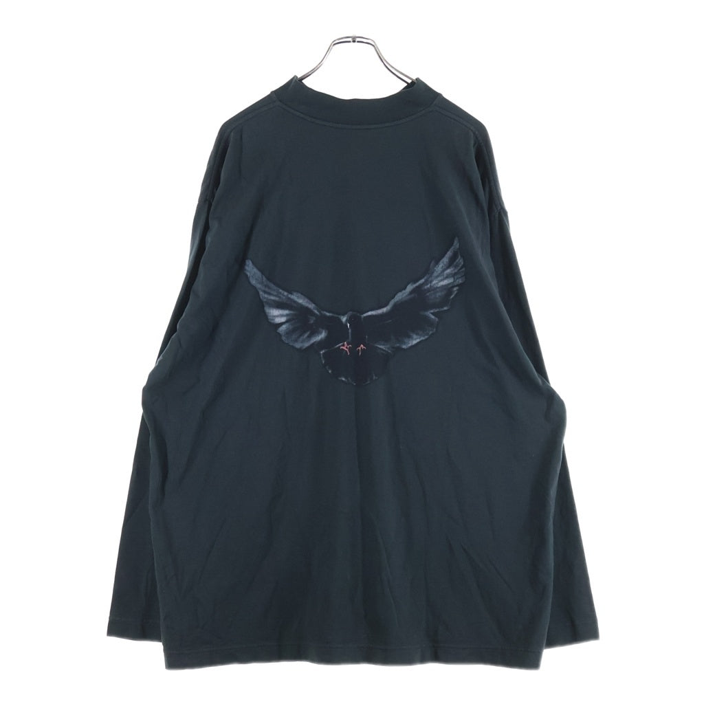 Yeezy Gap Engineered by Balenciaga(イージー ギャップ エンジニアードバイ バレンシアガ) Dove Long-Sleeve Tee ドーヴ ロゴプリント モックネック長袖Tシャツ カットソー グリーン 471305-02-1