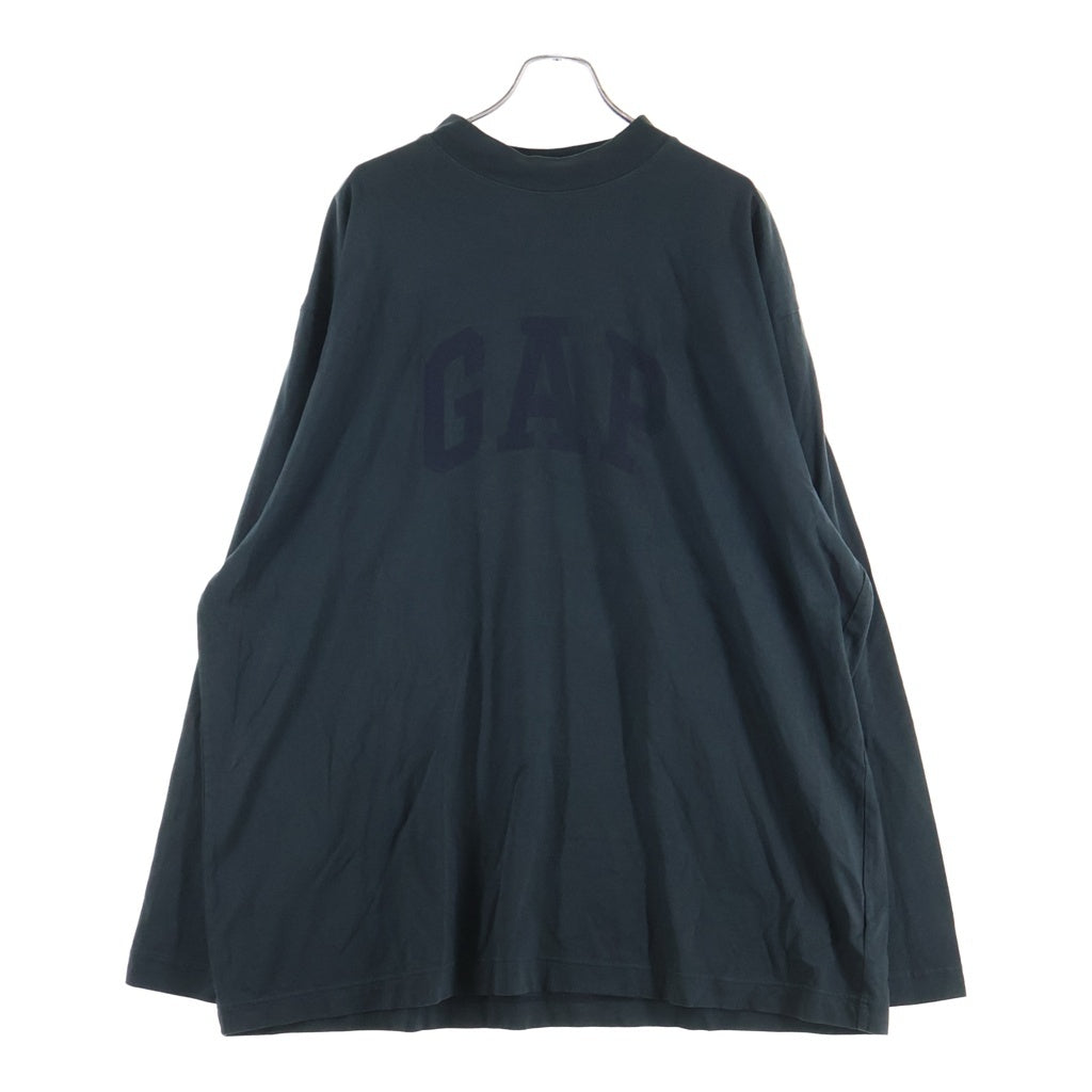 Yeezy Gap Engineered by Balenciaga(イージー ギャップ エンジニアードバイ バレンシアガ) Dove Long-Sleeve Tee ドーヴ ロゴプリント モックネック長袖Tシャツ カットソー グリーン 471305-02-1