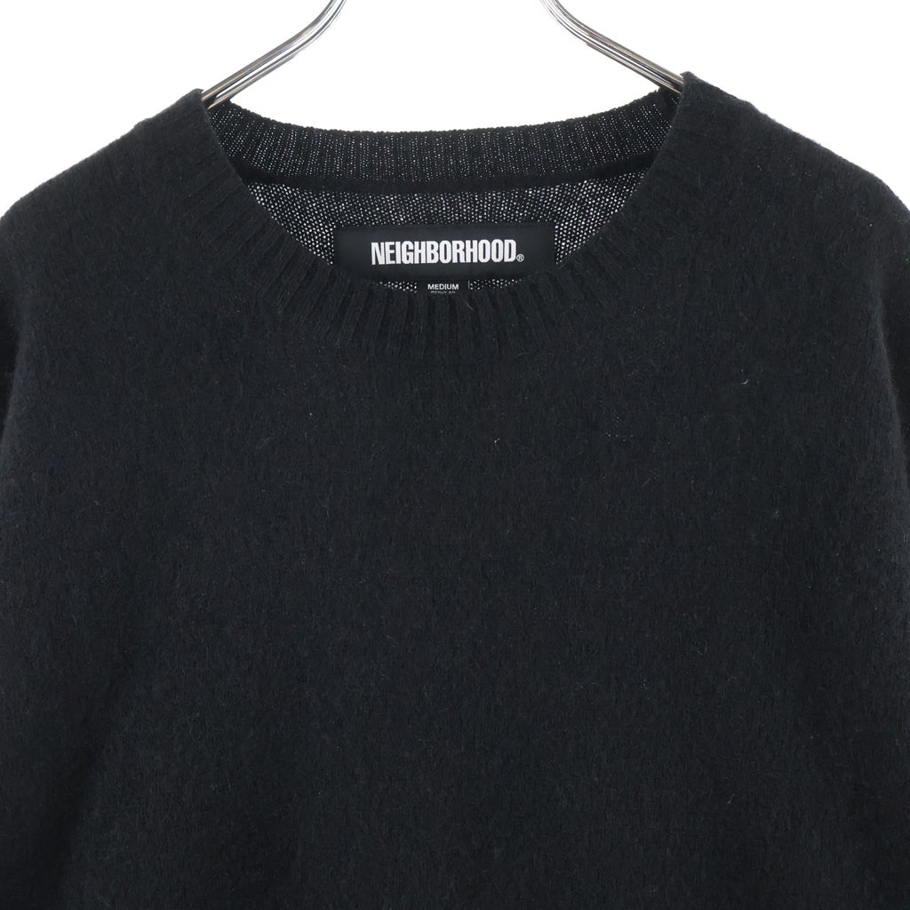 NEIGHBORHOOD(ネイバーフッド) 23AW YAK PLAIN SWEATER ヤクウール プレーン クルーネックニットセーター ブラック 23213NH-KNM01