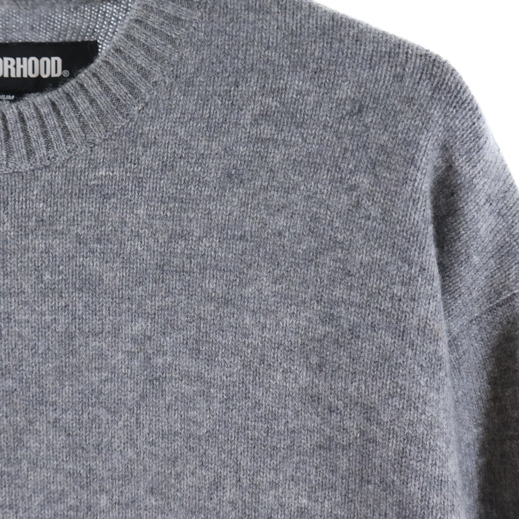 NEIGHBORHOOD(ネイバーフッド) 24AW CASHMERE CREWNECK SWEATER カシミヤ クルーネックニットセーター グレー 242NGNH-KNM01