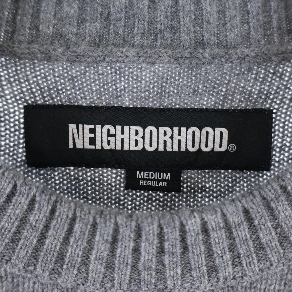 NEIGHBORHOOD(ネイバーフッド) 24AW CASHMERE CREWNECK SWEATER カシミヤ クルーネックニットセーター グレー 242NGNH-KNM01