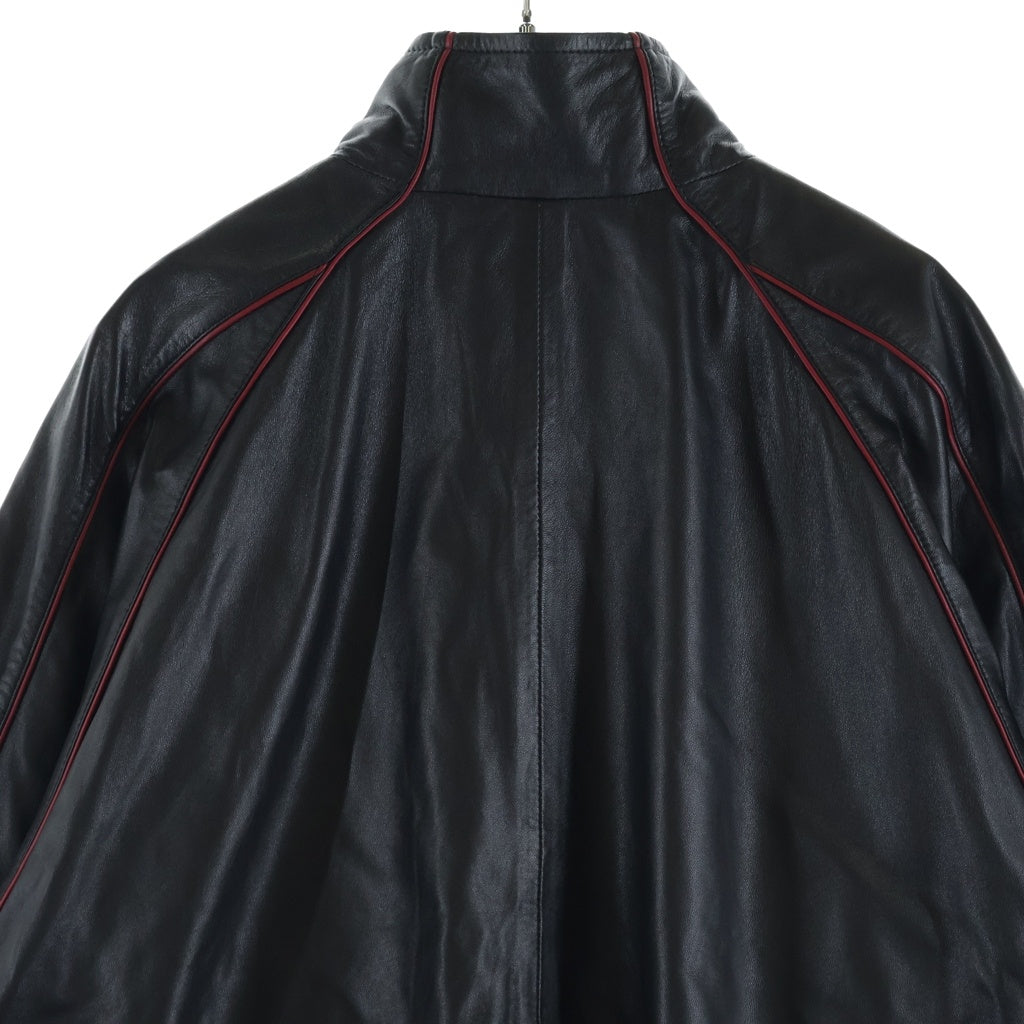 BALENCIAGA(バレンシアガ) 26SS TRACKSUIT JACKET シャイニーラムスキン トラックジャケット ジップアップブルゾン ブラック 869734 TUS02