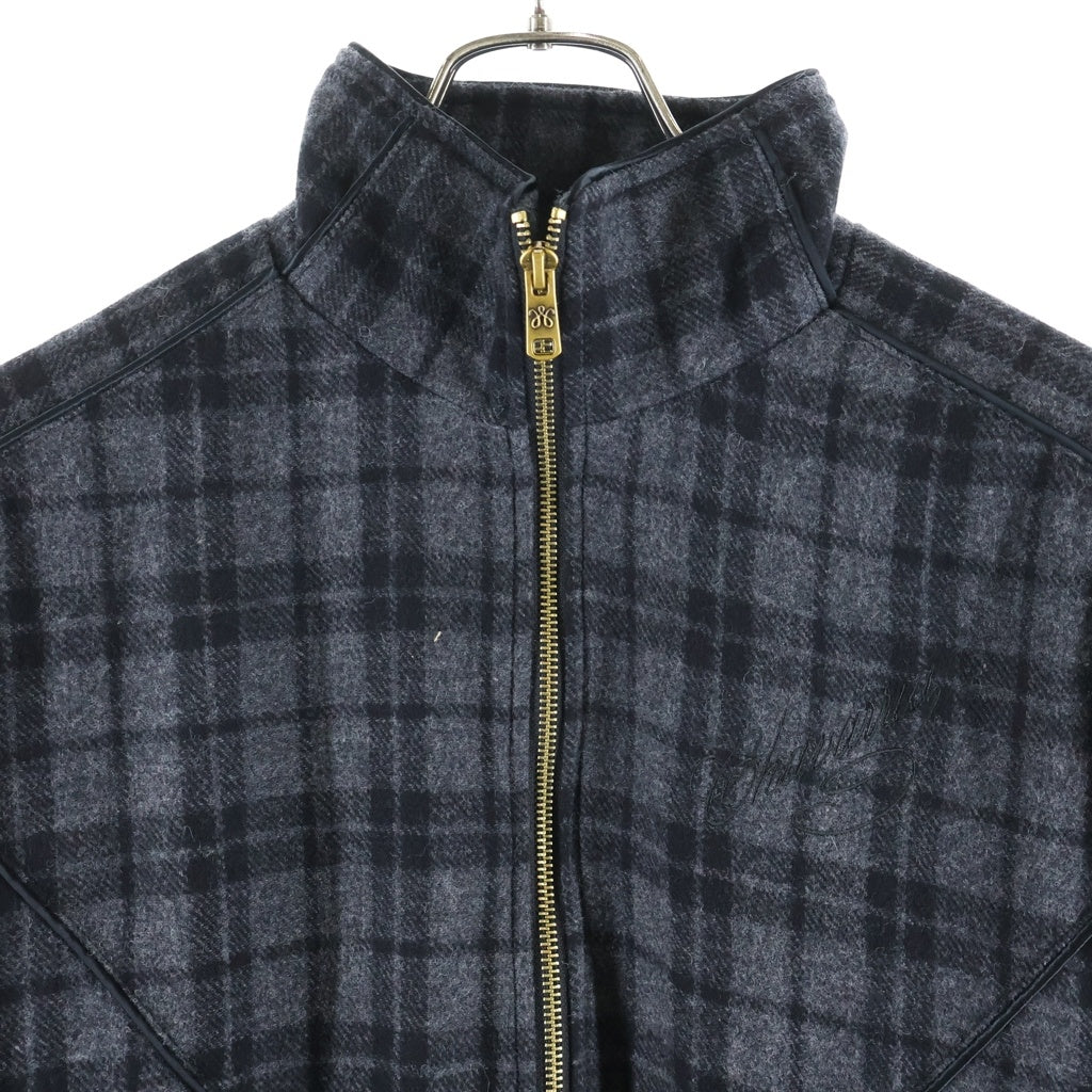 WILLY CHAVARRIA(ウィリーチャバリア) RUFF RIDER JACKET ラフライダー チェック柄 ジップアップウールブルゾン グレー/ブラック