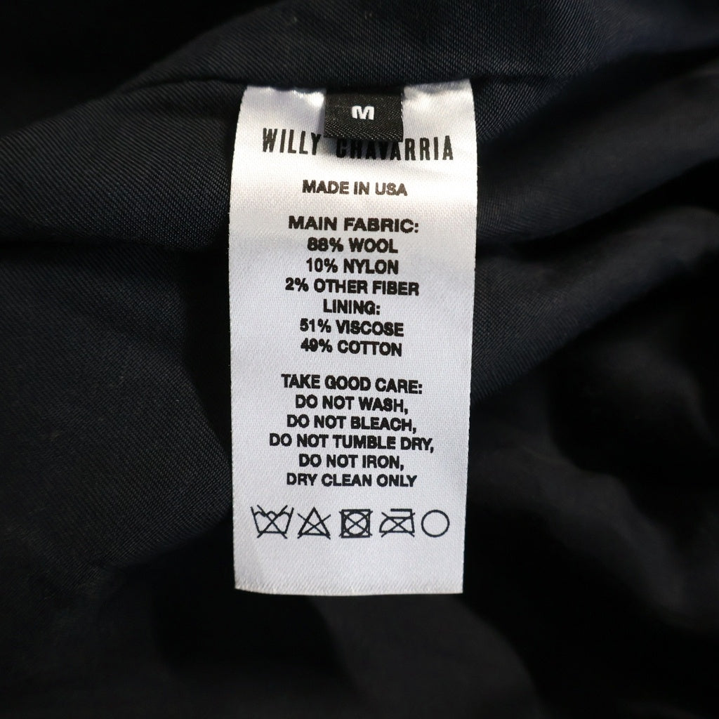 WILLY CHAVARRIA(ウィリーチャバリア) RUFF RIDER JACKET ラフライダー チェック柄 ジップアップウールブルゾン グレー/ブラック