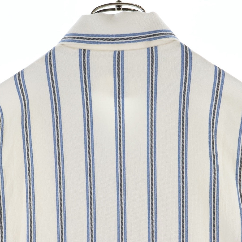 KITH(キス) 26SS TEXTURED STRIPE CONNOR BLOUSON JACKET ストライプ柄 レーヨン混 コナーブルゾンジャケット ホワイト/ブルー KHM011272