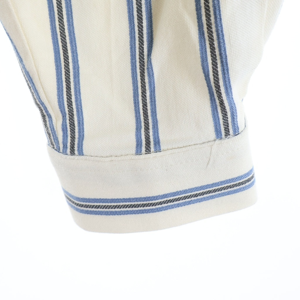 KITH(キス) 26SS TEXTURED STRIPE CONNOR BLOUSON JACKET ストライプ柄 レーヨン混 コナーブルゾンジャケット ホワイト/ブルー KHM011272