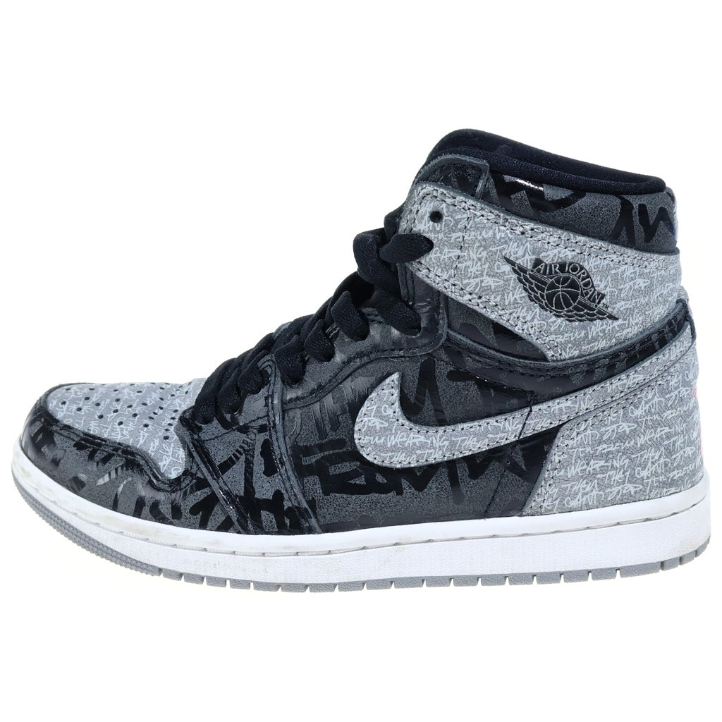 NIKE(ナイキ) AIR JORDAN 1 HIGH OG REBELLIONAIRE エアジョーダン1 リベリオネア ハイカットスニーカー レディース ブラック US5/23.5cm 555088-036