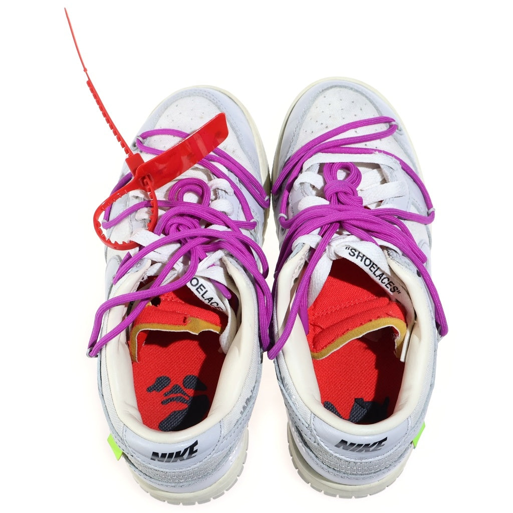 NIKE(ナイキ) ×OFF WHITE DUNK LOW 1 of 50 Lot.45 オフホワイト ダンク ローカットスニーカー レディース ホワイト DM1602-101