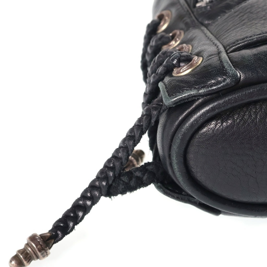 CHROME HEARTS(クロムハーツ) JJ DEAN SMALL JJディーン スモール レザーライダース ハンドバッグ ブラック/シルバー レディース