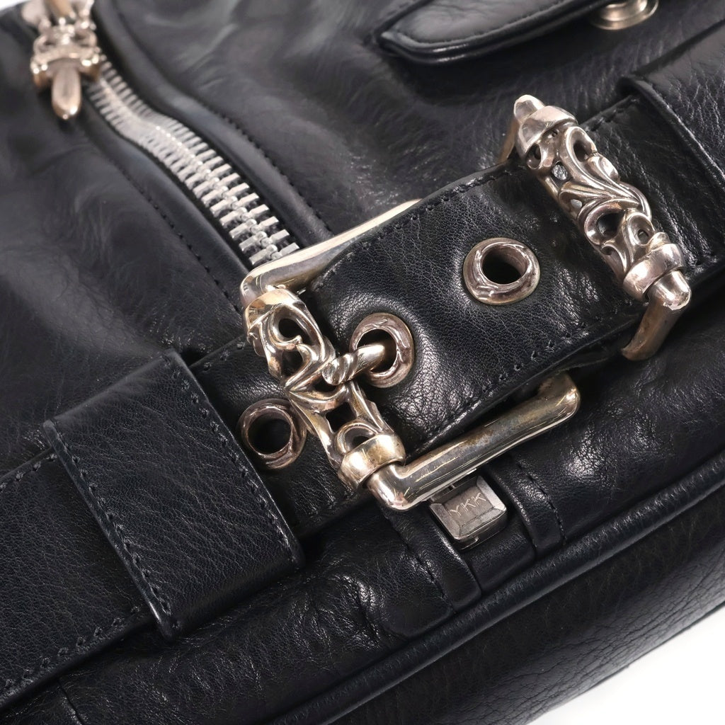 CHROME HEARTS(クロムハーツ) JJ DEAN SMALL JJディーン スモール レザーライダース ハンドバッグ ブラック/シルバー レディース