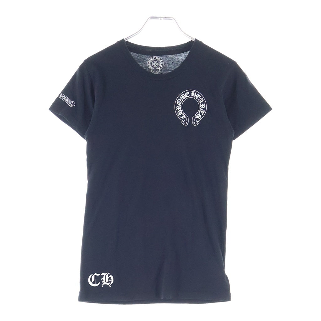 CHROME HEARTS(クロムハーツ) W CH PLUS HORSESHOE S/S TEE バックCHプラスライン ホースシュー クルーネック 半袖Tシャツ カットソー ブラック レディース
