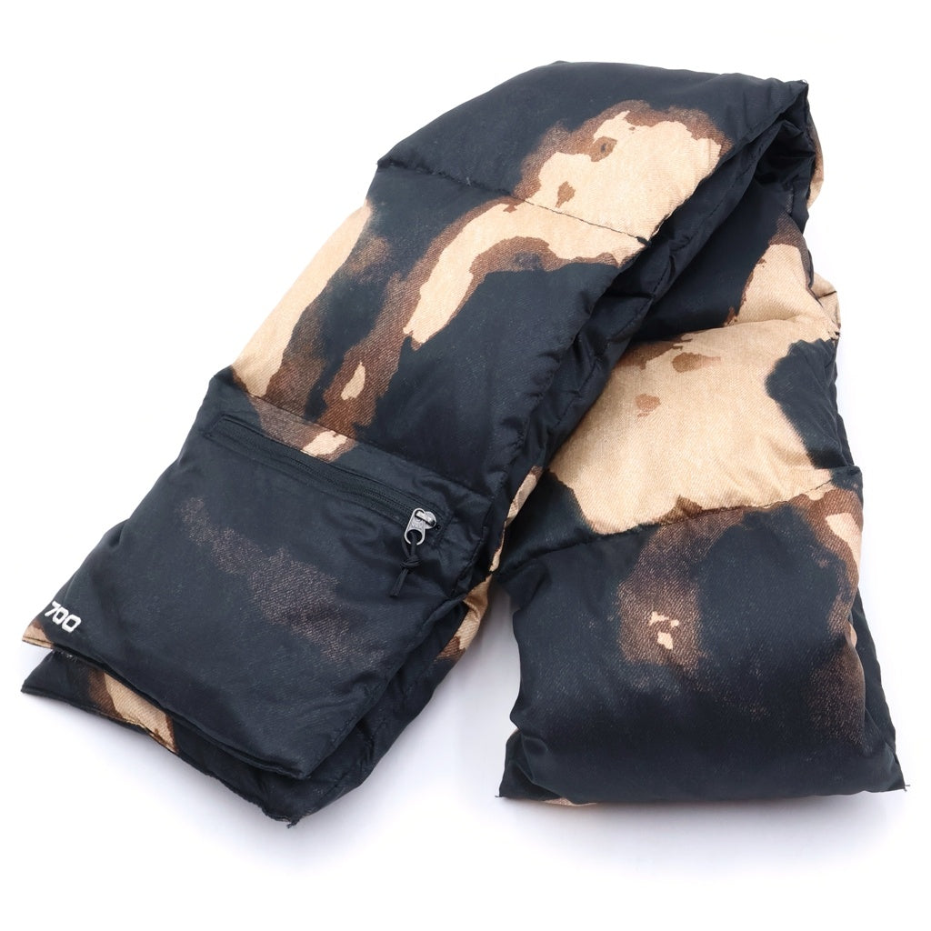 SUPREME(シュプリーム) 21AW ×THE NORTH FACE Bleached Denim Print 700-Fill Down Scarf ザノースフェイス デニムプリント ダウンスカーフ マフラー ブラック/ブラウン NN72112I