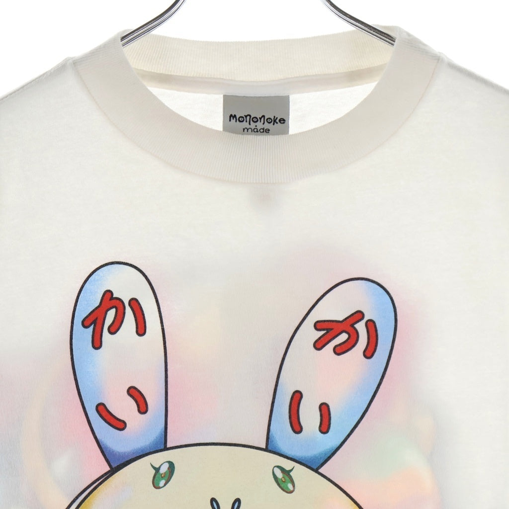NO BRAND(ノーブランド) MONONOKE MADE モノノケメイド S/S T-SHIRT KIKI かいかいききプリント クルーネック半袖Tシャツ カットソー ホワイト MT-MK8-0000-002