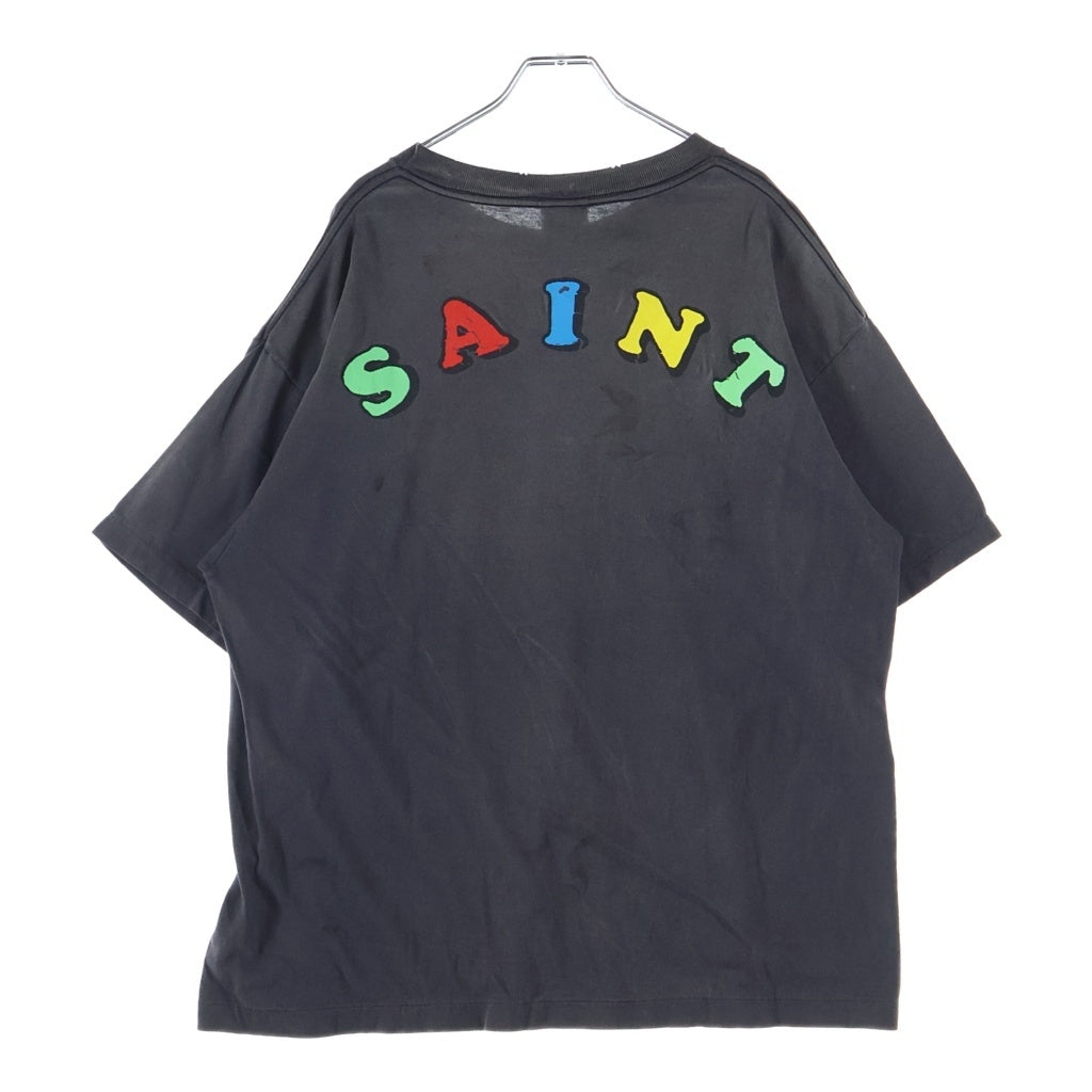 SAINT MICHAEL(セントマイケル) ×JAMIE REID JR SS T-SHIRT/VOTE F LIGHT ジェイミーリード グラフィティプリント クルーネック半袖Tシャツ カットソー ブラック SM-MK8-0000-C01