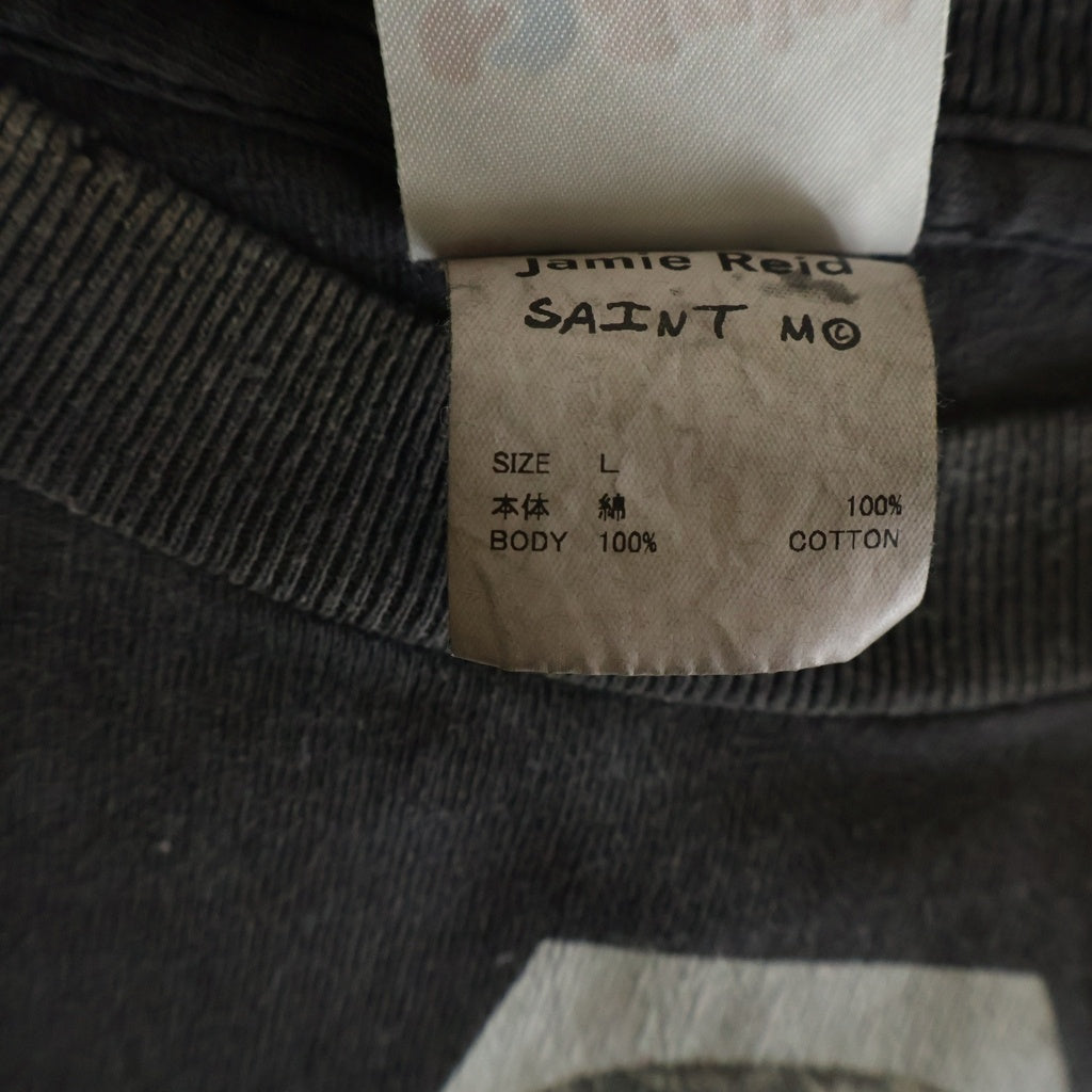 SAINT MICHAEL(セントマイケル) ×JAMIE REID JR SS T-SHIRT/VOTE F LIGHT ジェイミーリード グラフィティプリント クルーネック半袖Tシャツ カットソー ブラック SM-MK8-0000-C01