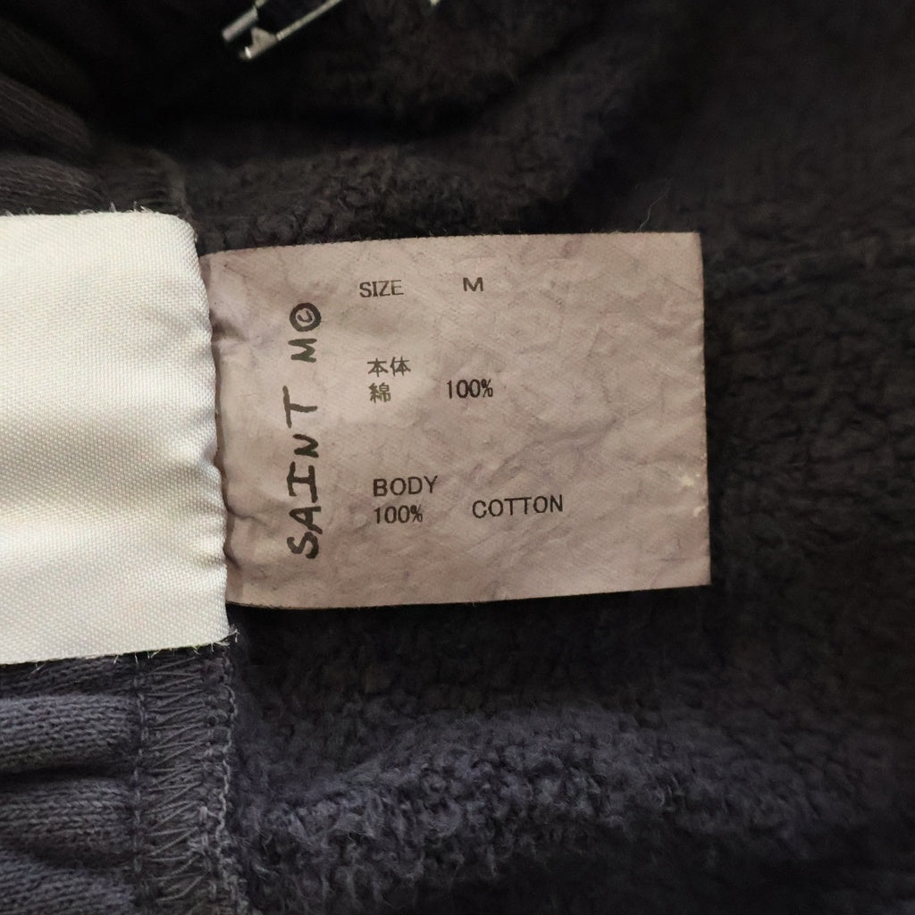 SAINT MICHAEL(セントマイケル) SWEAT PANTS LOVE AMONG / BLACK ロゴプリント ドローストリングスウェットパンツ ブラック SM-HR1-0000-061