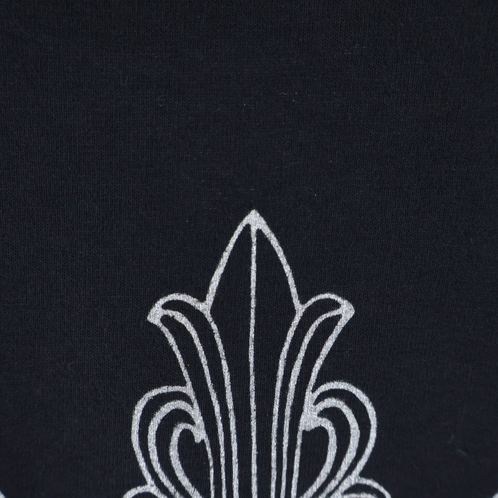 CHROME HEARTS(クロムハーツ) OLD FLOLAL CROSS SNOW FLAKE L/S TEE オールド フローラルクロススノーフレーク クルーネック長袖Tシャツ ロングスリーブカットソー ブラック/シルバー