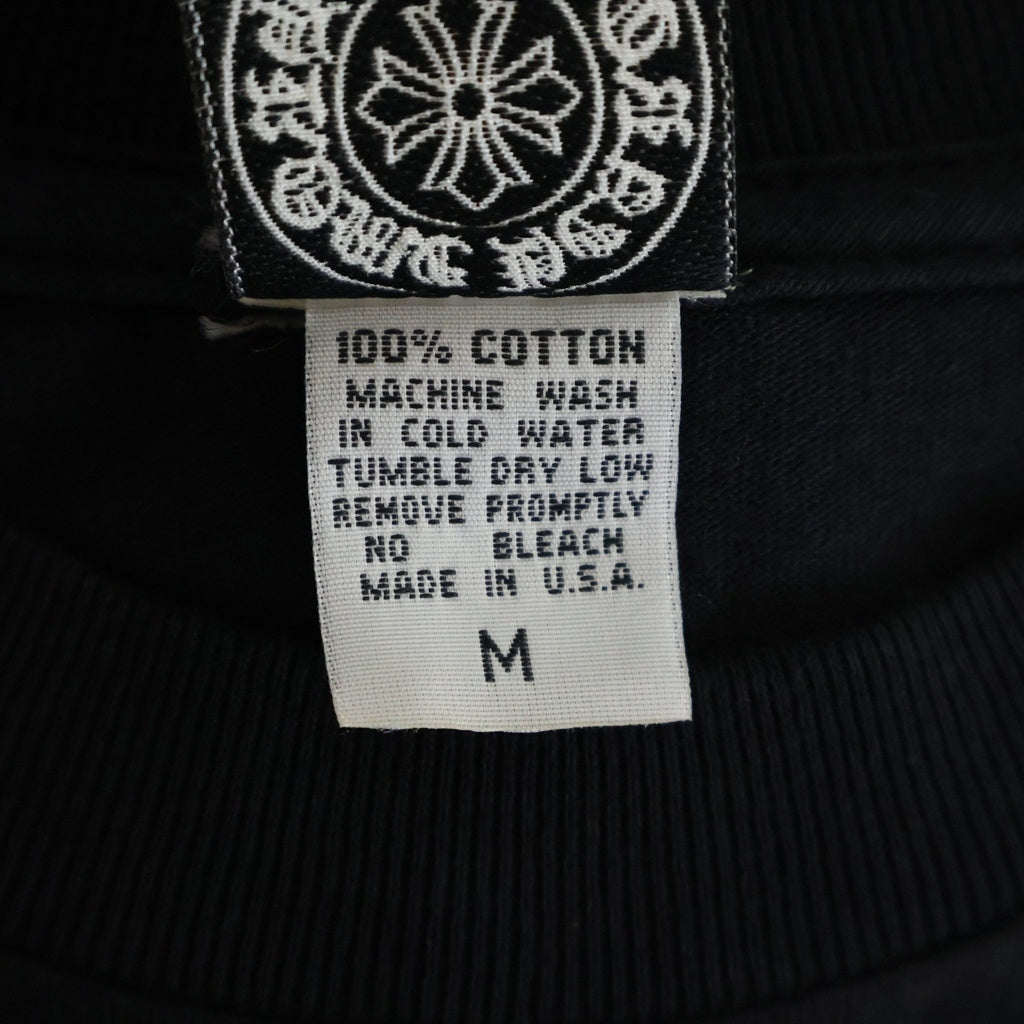 CHROME HEARTS(クロムハーツ) OLD FLOLAL CROSS SNOW FLAKE L/S TEE オールド フローラルクロススノーフレーク クルーネック長袖Tシャツ ロングスリーブカットソー ブラック/シルバー