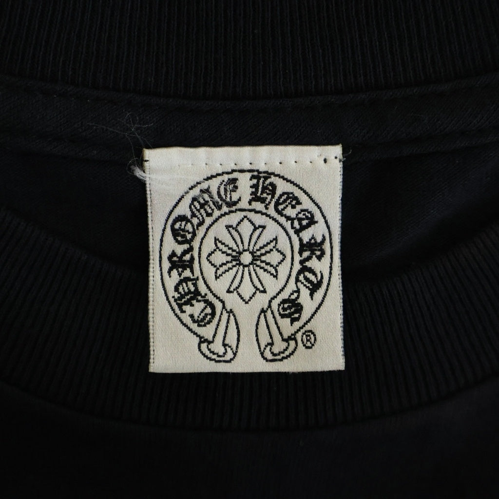 CHROME HEARTS(クロムハーツ) OLD FLOLAL CROSS SNOW FLAKE L/S TEE オールド フローラルクロススノーフレーク クルーネック長袖Tシャツ ロングスリーブカットソー ブラック/シルバー