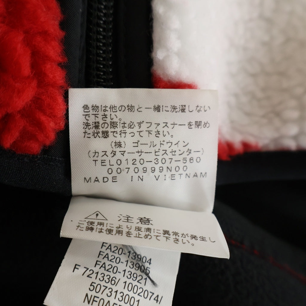 SUPREME(シュプリーム) 20AW ×THE NORTH FACE S Logo Hooded Fleece Jacket ザノースフェイス Sロゴ フーデッドフリースジャケット レッド NT62004I