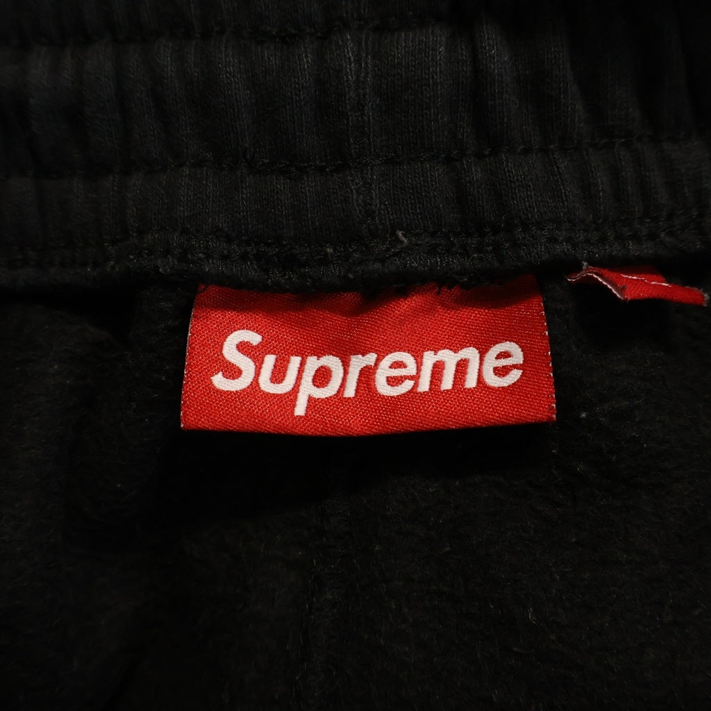 SUPREME(シュプリーム) 24AW Satin Applique Sweatpant サテンアプリーケ コットン スウェットパンツ ブラック