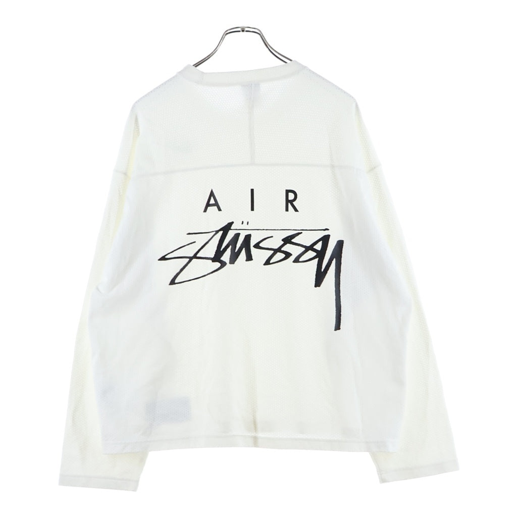 NIKE(ナイキ) ×STUSSY DRI FIT MESH JERSEY ステューシー ドライメッシュジャージ 両面デザイン クルーネックTシャツ 長袖 カットソー ホワイト FJ9164-133