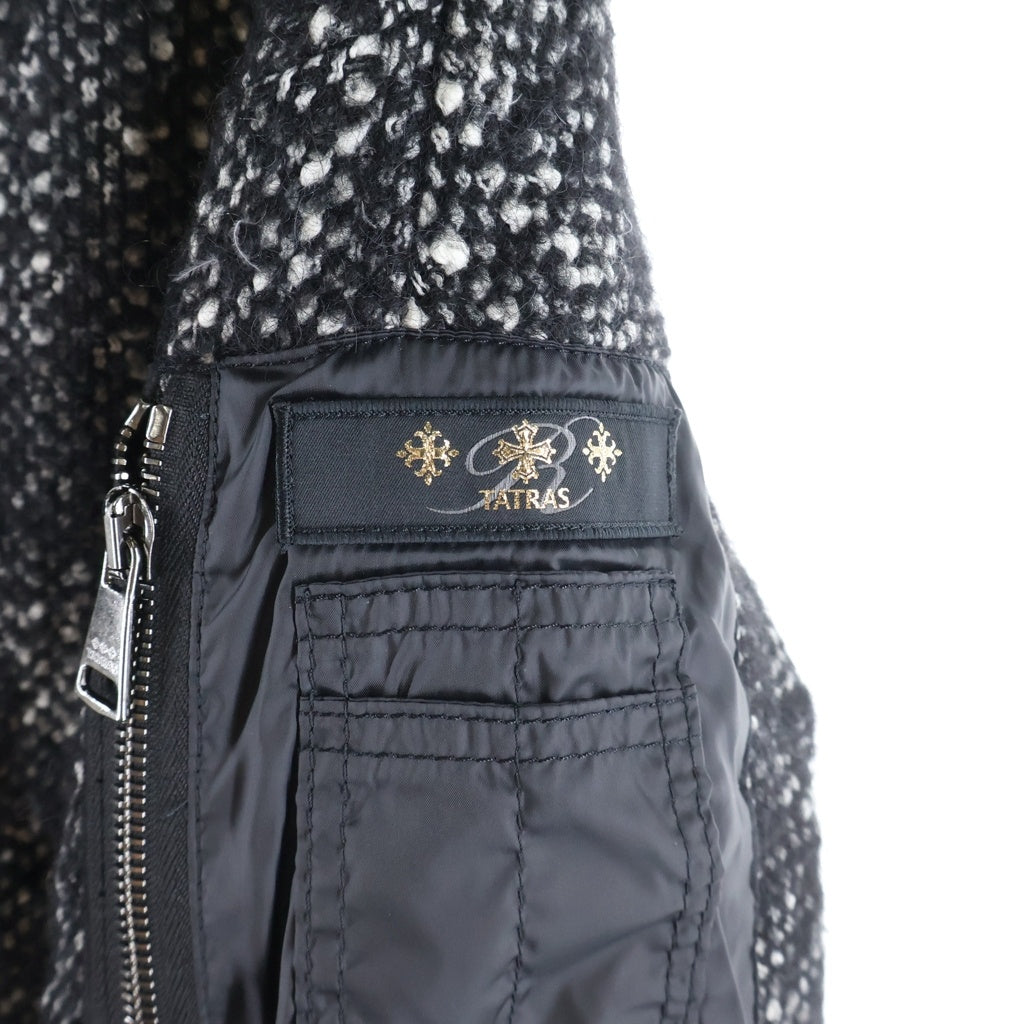 TATRAS(タトラス) 19AW CANAZEI ナイロン混 ウール ジップアップロングダウンブルゾン レディース ホワイト/ブラック LTA19A4699