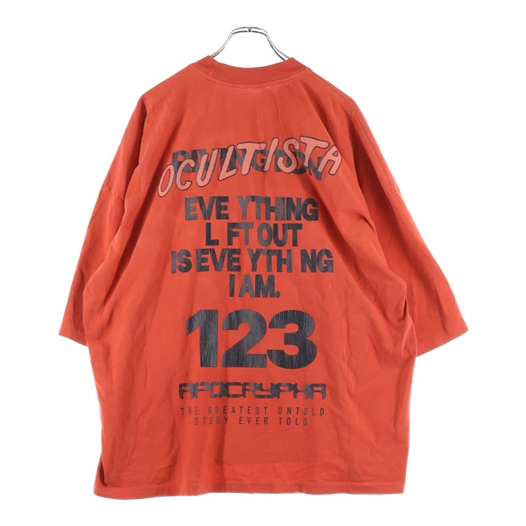 RRR123 RIVINGTON roi Rebis(リヴィントンロイレビス) LEFT OUT VINTAGE TEE レフトアウト ヴィンテージ加工 両面グラフィックプリントTシャツ 半袖クルーネックカットソー レッド