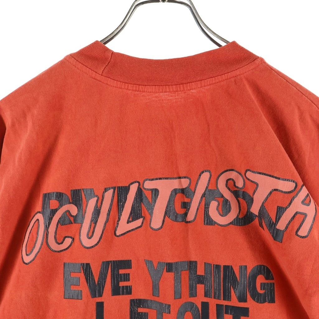 RRR123 RIVINGTON roi Rebis(リヴィントンロイレビス) LEFT OUT VINTAGE TEE レフトアウト ヴィンテージ加工 両面グラフィックプリントTシャツ 半袖クルーネックカットソー レッド