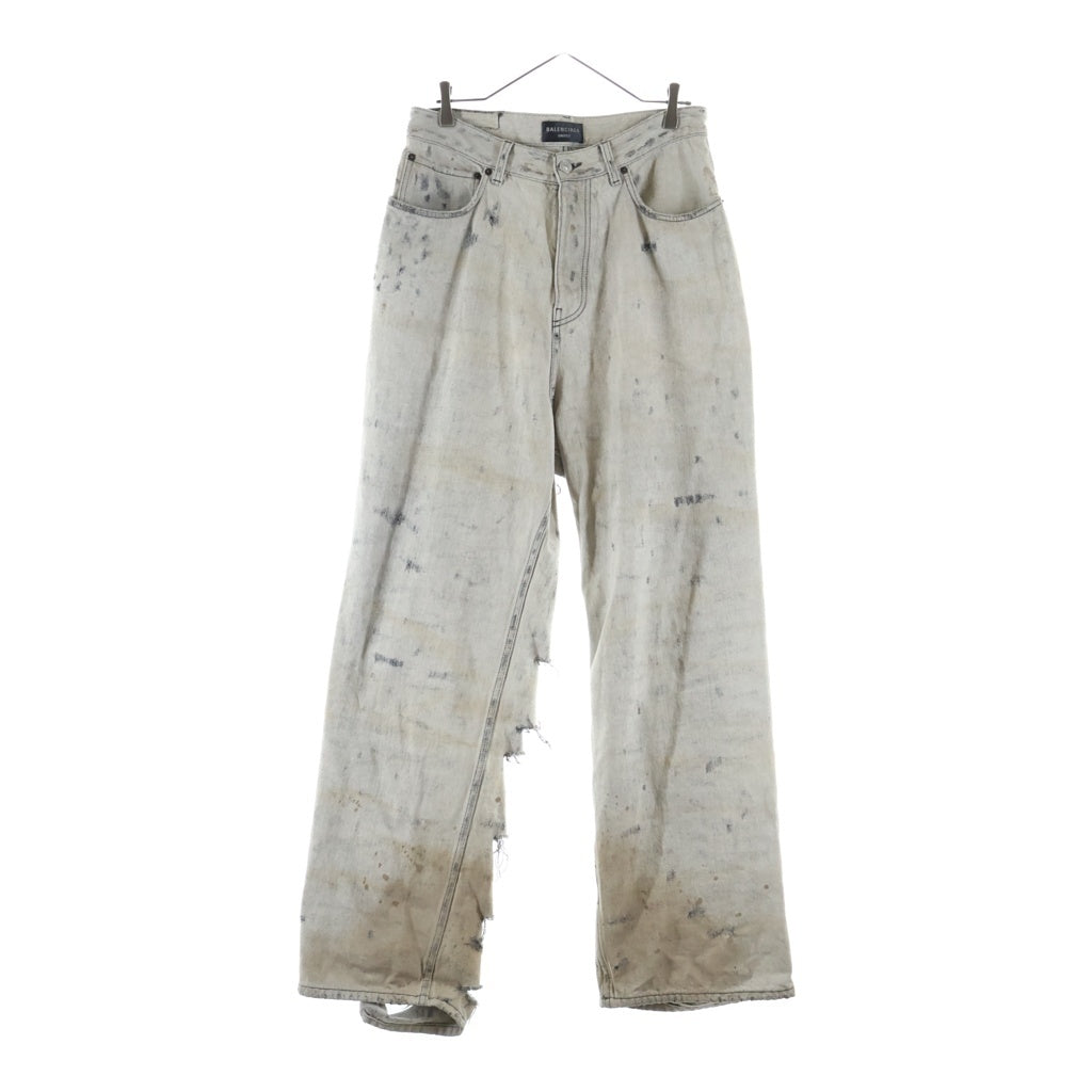 BALENCIAGA(バレンシアガ) 23AW SUPER DESTROYED BAGGY スーパー デストロイ ダメージ デニム バギーパンツ グレー 745248 TOW71