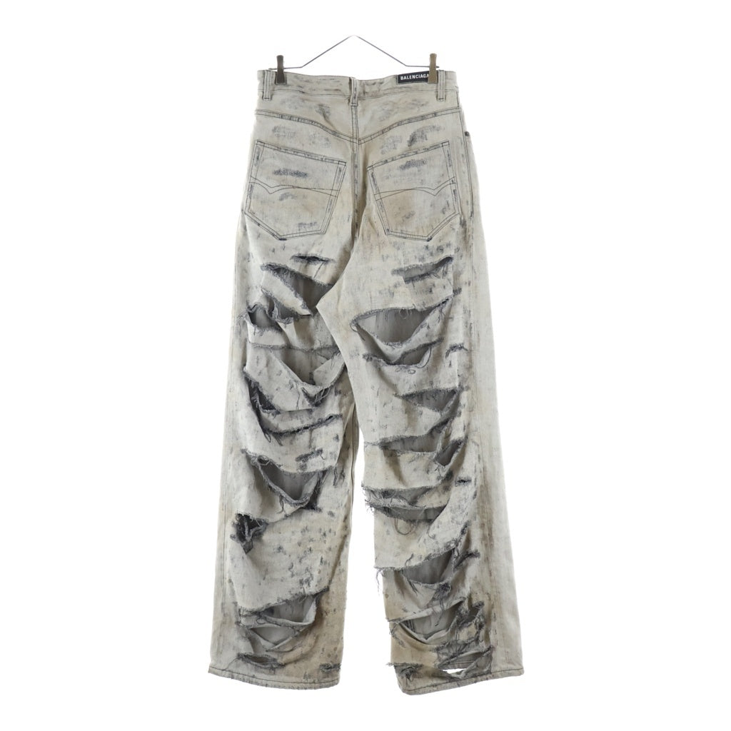 BALENCIAGA(バレンシアガ) 23AW SUPER DESTROYED BAGGY スーパー デストロイ ダメージ デニム バギーパンツ グレー 745248 TOW71