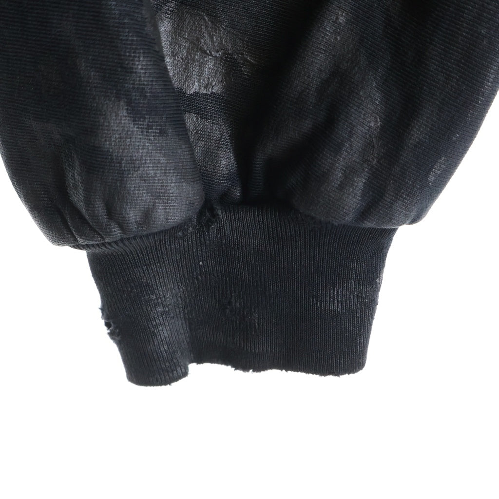 BALENCIAGA(バレンシアガ) 22AW GAFFER TAPED POLITICAL CAMPAIGN LOGO ZIP HOODIE ガッファー テープド ポリティカル キャンペーン ロゴ 泥加工 ジップ フーディー パーカー ブラック 720424 TNVK5 1089