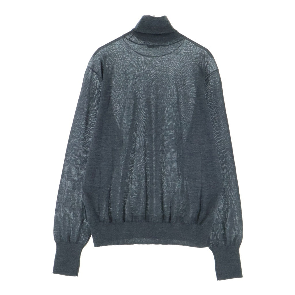 cash&barba(キャッシュ アンド バルバ) Cash&Silk 180 Regular Fit Turtle-Neck カシミヤシルク レギュラーフィット タートルネック ニット グレー IMSSW003