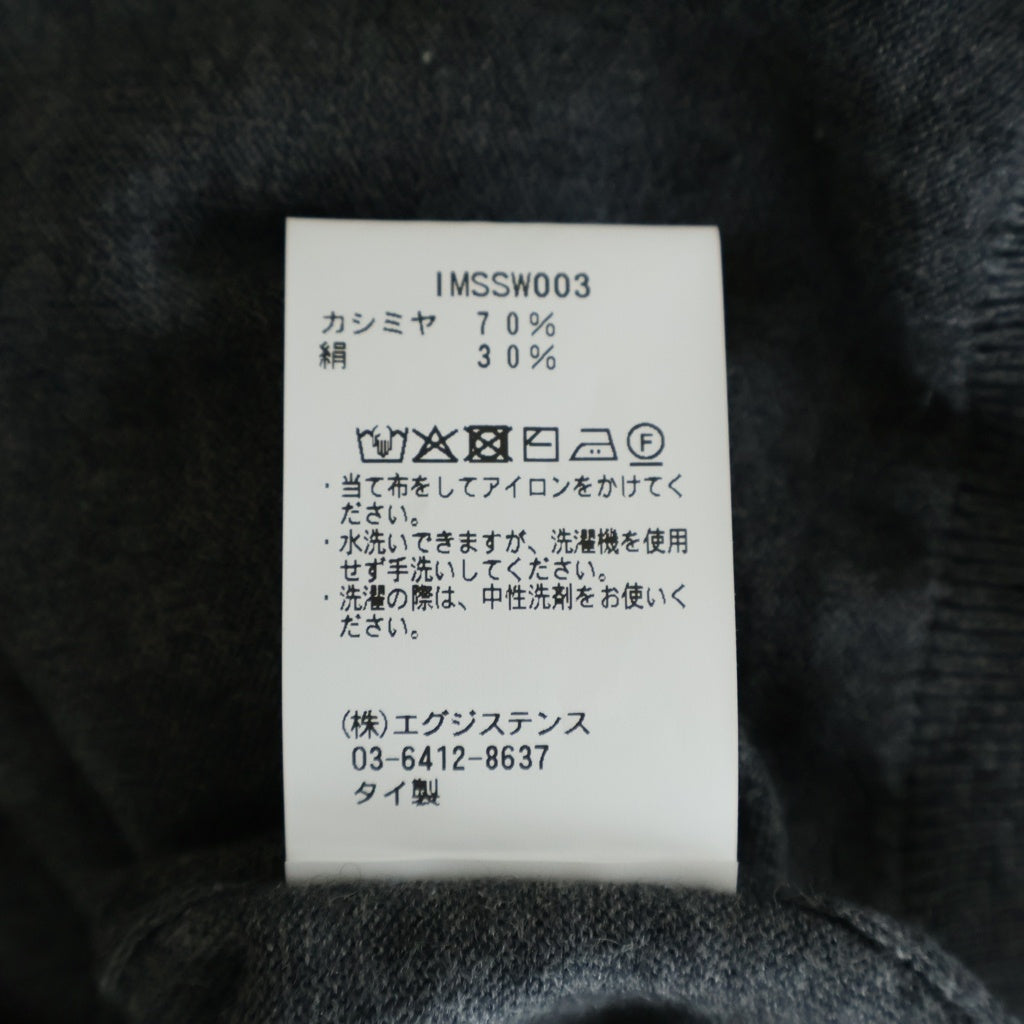cash&barba(キャッシュ アンド バルバ) Cash&Silk 180 Regular Fit Turtle-Neck カシミヤシルク レギュラーフィット タートルネック ニット グレー IMSSW003