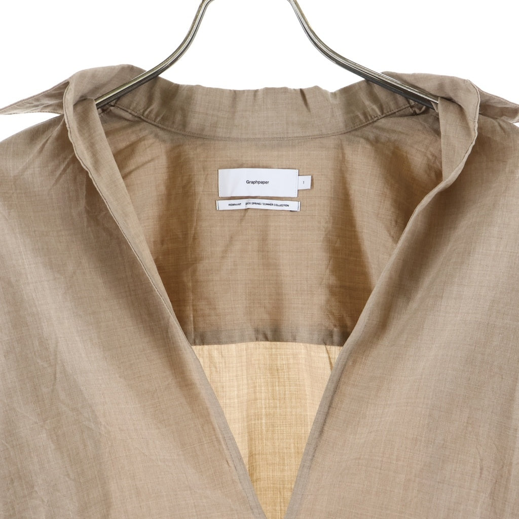 Graphpaper(グラフペーパー) 26SS Fine Wool Heather S/S Skipper Shirt ファインウール ショートスリーブ スキッパーシャツ ベージュ GU261-50321