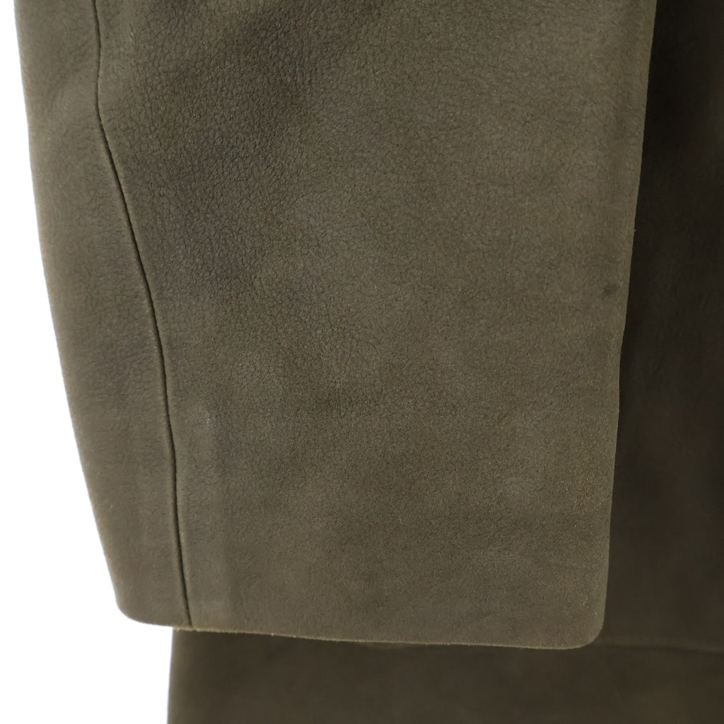 RAKINES(ラキネス) 24SS Entrefino lamb leather-Collar less jacket エントロフィーノ ラムレザー ノーカラージャケット ブラウン 11S24SS236B