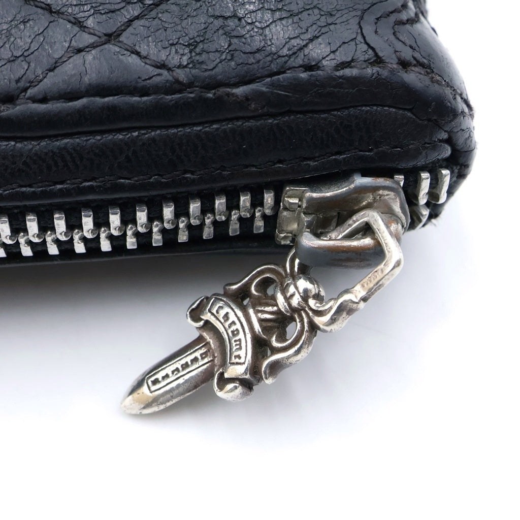 CHROME HEARTS(クロムハーツ) REC F ZIP QUILTED WALLET セメタリークロス キルティング レザーウォレット 財布 ブラック
