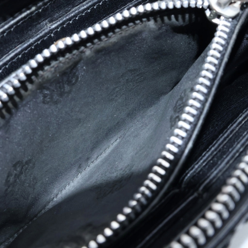 CHROME HEARTS(クロムハーツ) REC F ZIP QUILTED WALLET セメタリークロス キルティング レザーウォレット 財布 ブラック