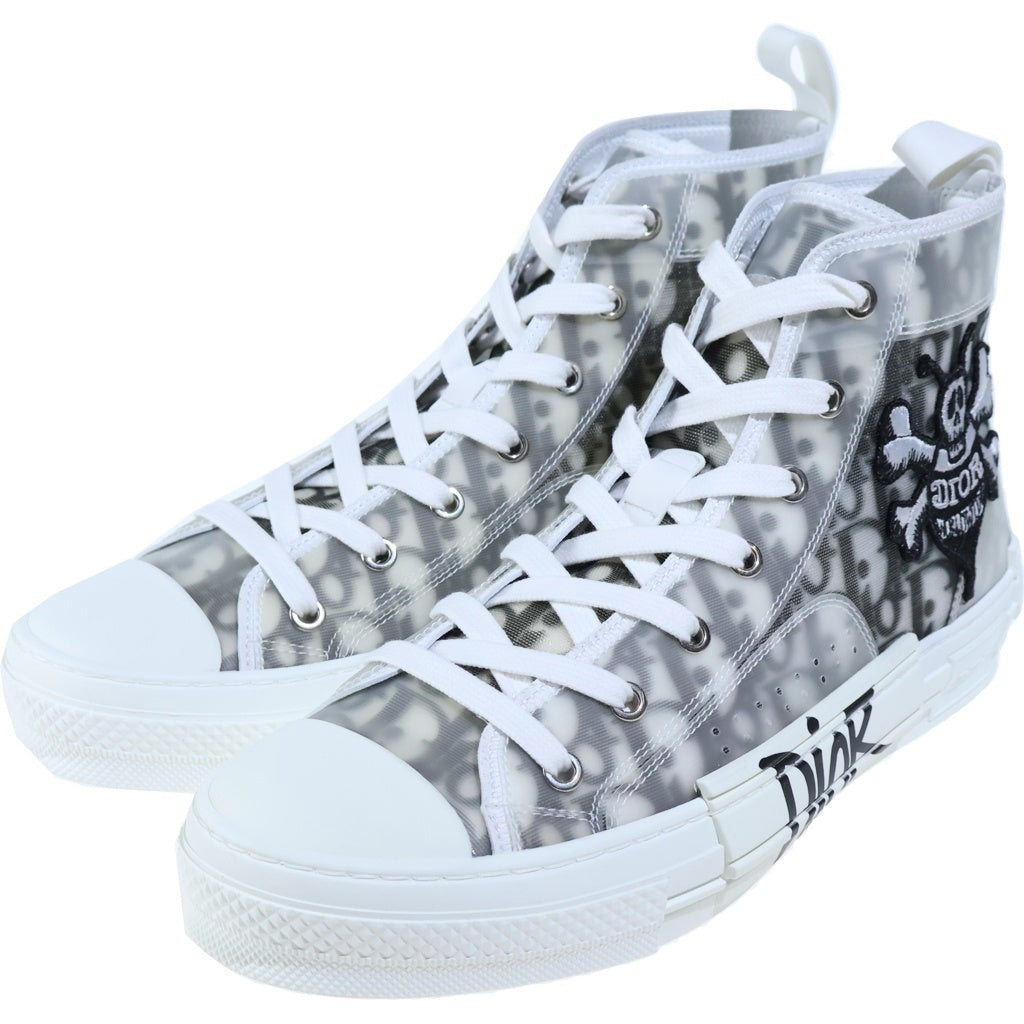 Christian Dior(クリスチャンディオール) 20AW ×SHAWN STUSSY B23 HIGH TOP ショーンステューシー ハイトップ ビーロゴワッペン刺繍 ハイカットスニーカー グレー 3SH118YYO