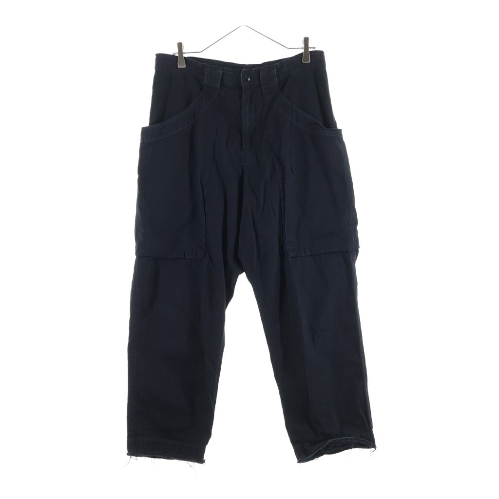 Yohji Yamamoto(ヨウジヤマモト) 25SS 6oz TWILL DENIM B POCKET DETAIL PANTS 6オンスツイルデニム Bポケット ドローコード付パンツ ブラック FP-P66-005
