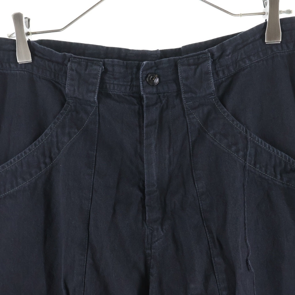 Yohji Yamamoto(ヨウジヤマモト) 25SS 6oz TWILL DENIM B POCKET DETAIL PANTS 6オンスツイルデニム Bポケット ドローコード付パンツ ブラック FP-P66-005