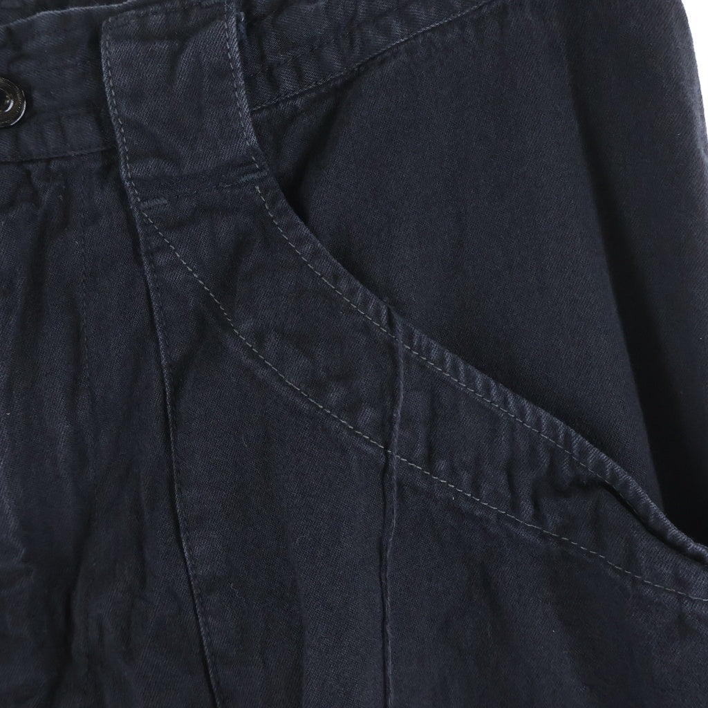 Yohji Yamamoto(ヨウジヤマモト) 25SS 6oz TWILL DENIM B POCKET DETAIL PANTS 6オンスツイルデニム Bポケット ドローコード付パンツ ブラック FP-P66-005
