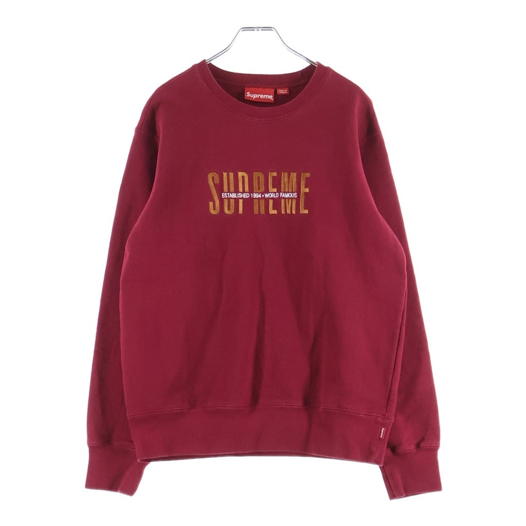SUPREME(シュプリーム) 18AW World Famous Crewneck ワールドフェイマス クルーネックスウェットシャツ トレーナー レッド
