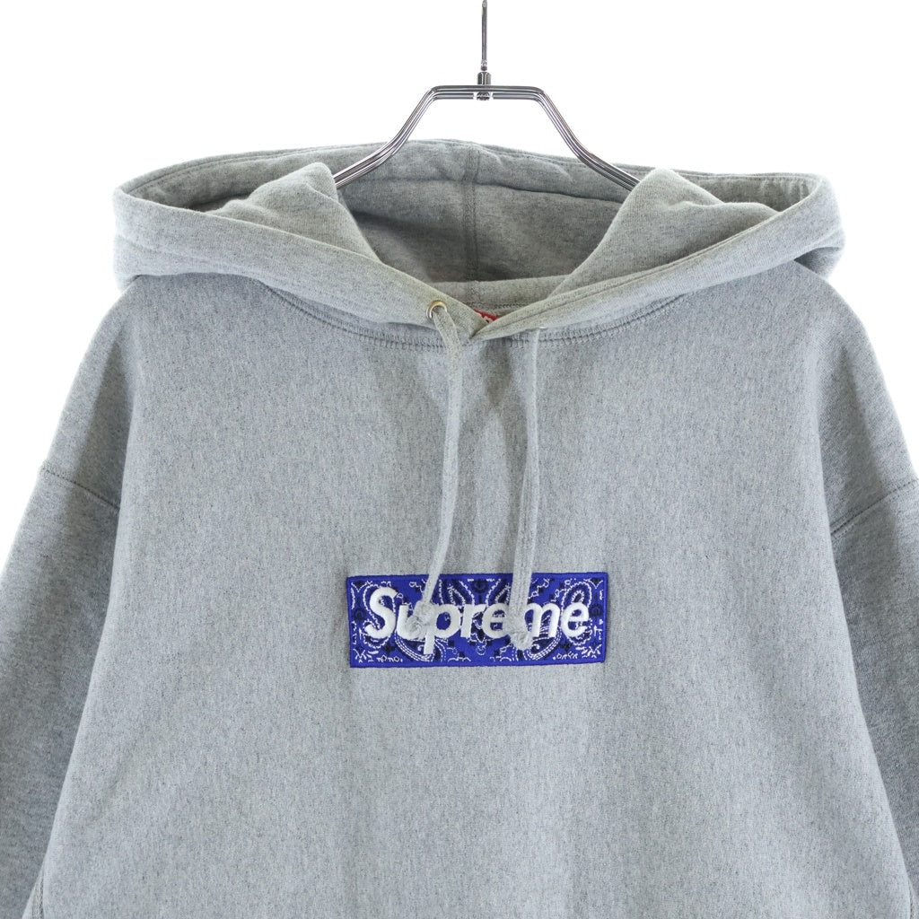 SUPREME(シュプリーム) 19AW Bandana Box Logo Hooded バンダナボックスロゴ プルオーバーフーディー スウェット パーカー グレー